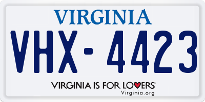 VA license plate VHX4423