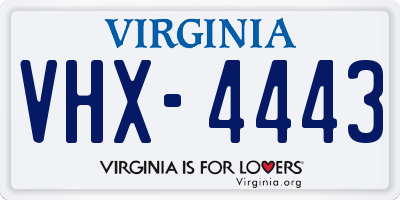 VA license plate VHX4443