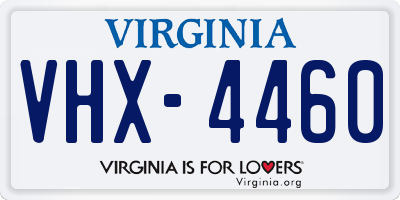 VA license plate VHX4460
