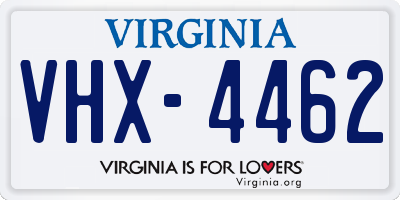 VA license plate VHX4462