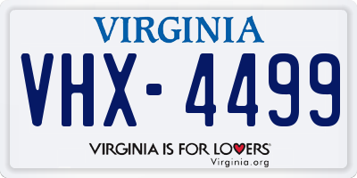 VA license plate VHX4499