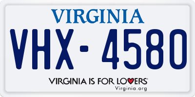VA license plate VHX4580