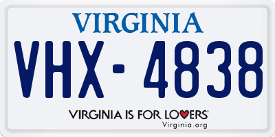 VA license plate VHX4838