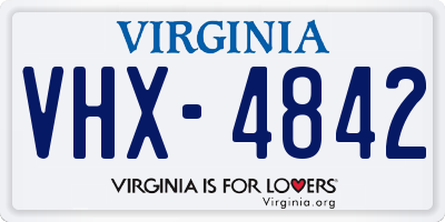 VA license plate VHX4842