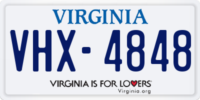 VA license plate VHX4848