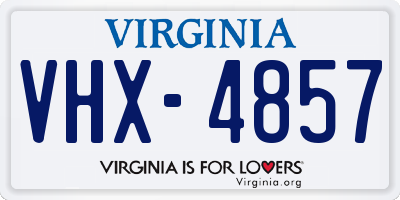 VA license plate VHX4857