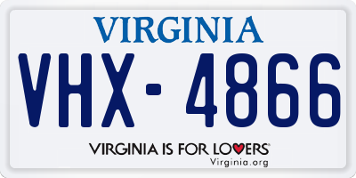 VA license plate VHX4866