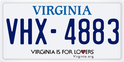 VA license plate VHX4883