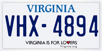 VA license plate VHX4894