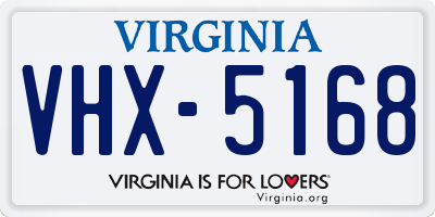 VA license plate VHX5168
