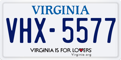 VA license plate VHX5577