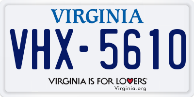 VA license plate VHX5610
