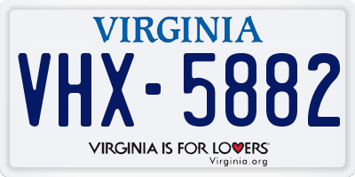 VA license plate VHX5882