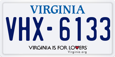 VA license plate VHX6133