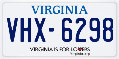 VA license plate VHX6298