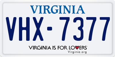 VA license plate VHX7377