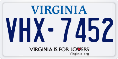 VA license plate VHX7452