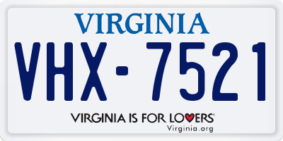 VA license plate VHX7521