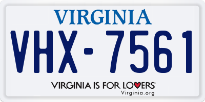 VA license plate VHX7561