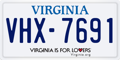 VA license plate VHX7691