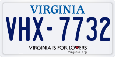 VA license plate VHX7732