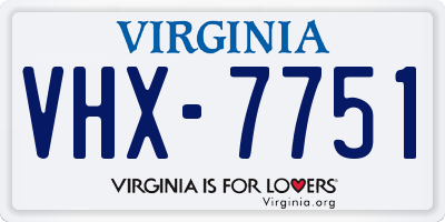 VA license plate VHX7751