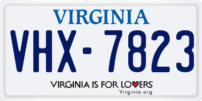 VA license plate VHX7823