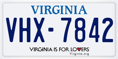 VA license plate VHX7842