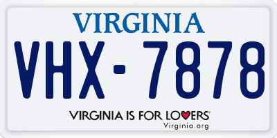 VA license plate VHX7878