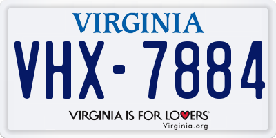 VA license plate VHX7884