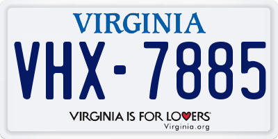 VA license plate VHX7885