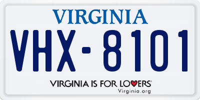 VA license plate VHX8101