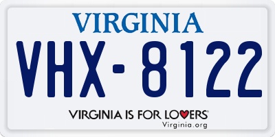 VA license plate VHX8122