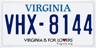VA license plate VHX8144