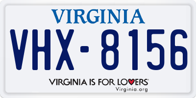 VA license plate VHX8156