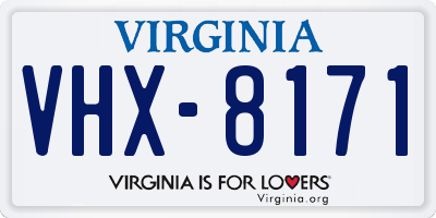 VA license plate VHX8171