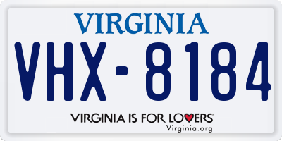 VA license plate VHX8184