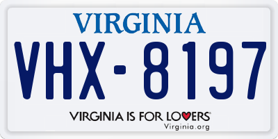 VA license plate VHX8197