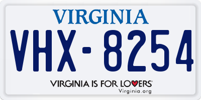 VA license plate VHX8254