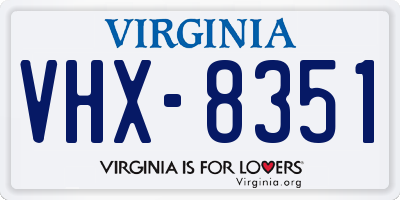 VA license plate VHX8351