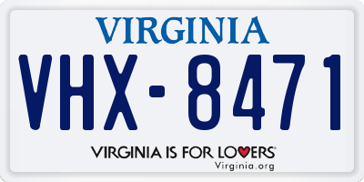 VA license plate VHX8471
