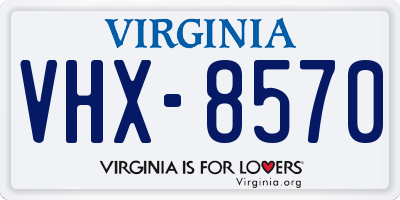 VA license plate VHX8570