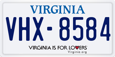 VA license plate VHX8584