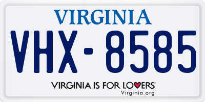 VA license plate VHX8585