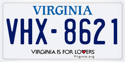 VA license plate VHX8621