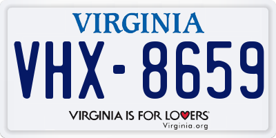 VA license plate VHX8659