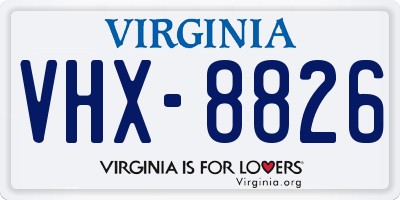 VA license plate VHX8826