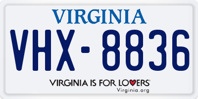 VA license plate VHX8836