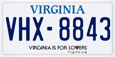VA license plate VHX8843