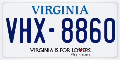 VA license plate VHX8860